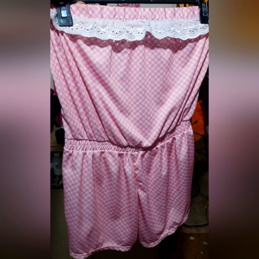 Pink and white onsie